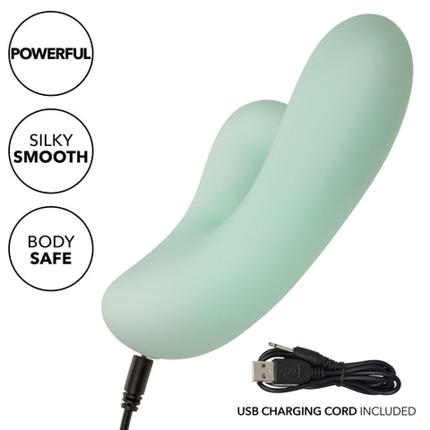 Pacifica Fiji Rechargeable Silicone Dual Vibrator - Green