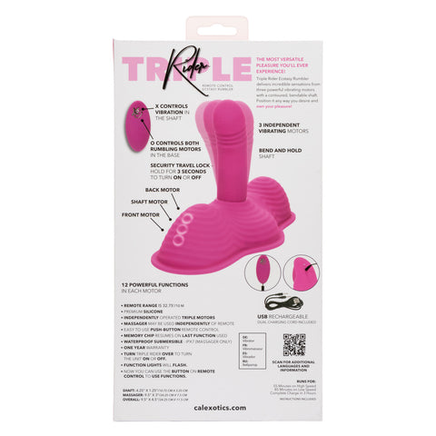 Triple Rider™ Remote Control Ecstasy Rumbler Vibrators