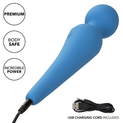 Couture Collection Rechargeable Silicone Body Wand Kit - Blue Vibrators