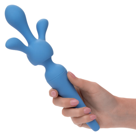 Couture Collection Rechargeable Silicone Body Wand Kit - Blue Vibrators