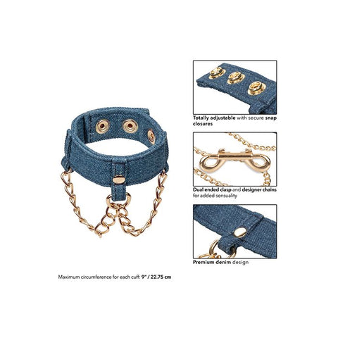 Ride 'Em Premium Denim Collection Wrist Cuffs Bondage & Restraints