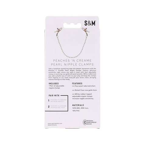 Sex & Mischief Peaches 'n CreaMe Pearl Nipple Clamps Fetish