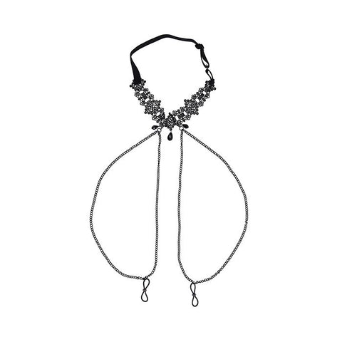 Sex & Mischief Lace Collar with Nipple Ties Fetish