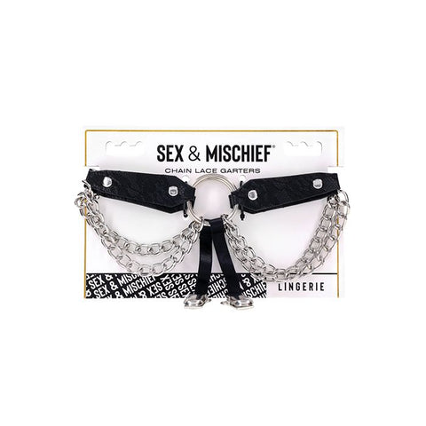 Sex & Mischief Chain Lace Garters Hosiery