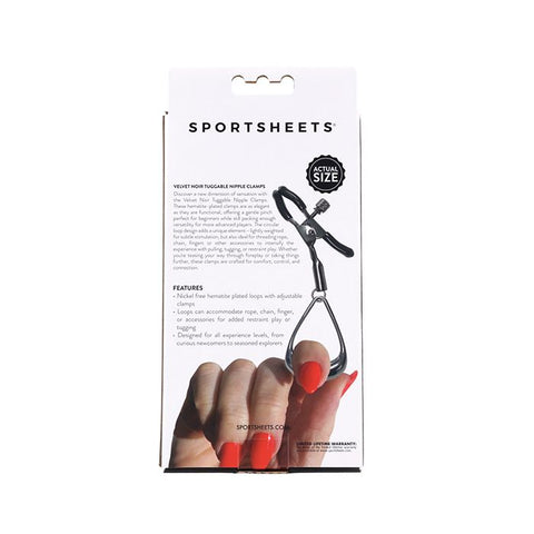 Sportsheets Velvet Noir Tuggable Nipple Clamps Fetish