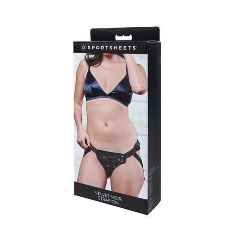 Sportsheets Velvet Noir Strap-On - Black Strap Ons