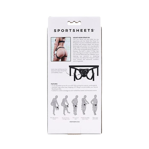 Sportsheets Velvet Noir Strap-On - Black Strap Ons