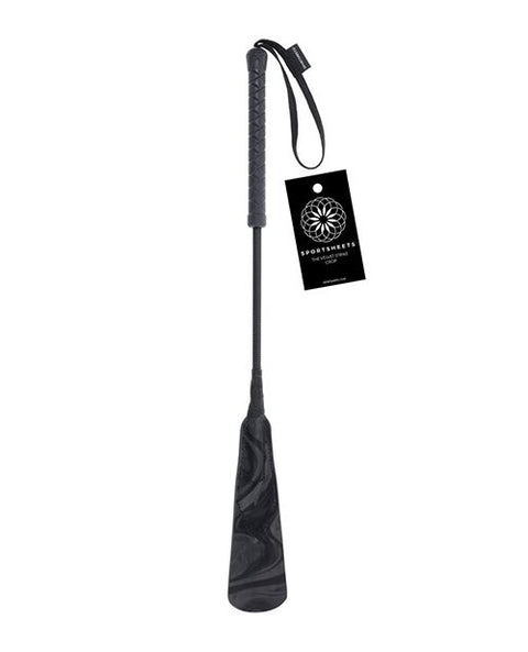 Sportsheets The Velvet Strike Crop - Black Floggers - Paddles - Ticklers