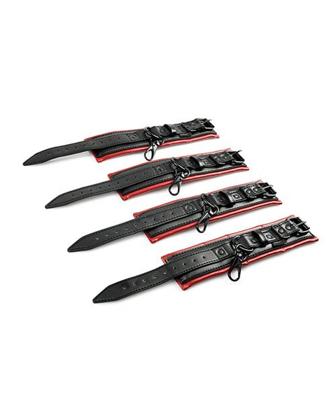 Saffron Spreader Bar & Cuff Set - Red/Black Bondage & Restraints