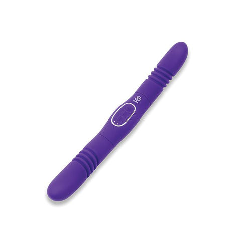 Together Double Delight Double-Ended Vibrating & Thrusting Vibrator - Purple Dongs & Dildos
