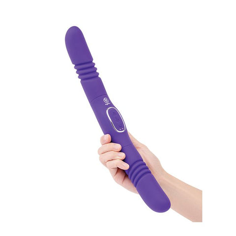 Together Double Delight Double-Ended Vibrating & Thrusting Vibrator - Purple Dongs & Dildos