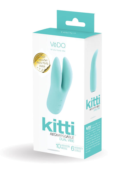 VeDo Kitti Rechargeable Dual Vibe - Tease Me Turquoise