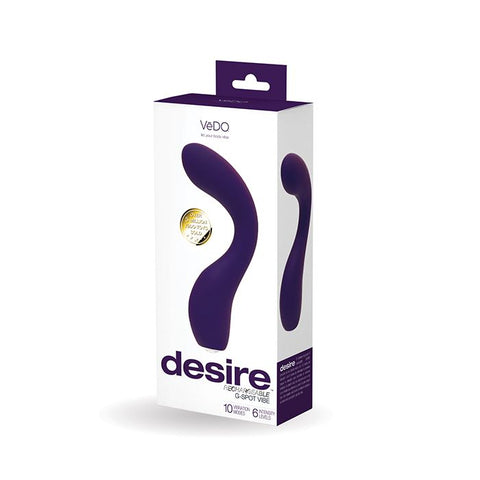 VeDo Desire Rechargeable Silicone G-Spot Vibrator - Purple