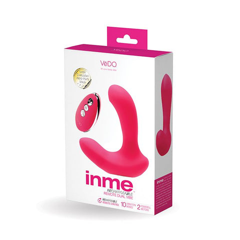 VeDO Inme Rechargeable Dual Vibe w/Remote Control Pink Vibrators