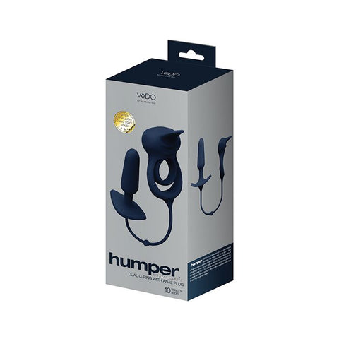 VeDO Humper Rechargeable Dual C-Ring w/Anal Plug Black Anal Products