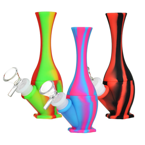 Vase Silicone Water Pipe | 6.25" | 14mm | Colors Vary