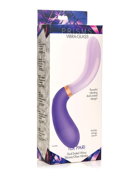 Prisms Vibra-Glass 10x Dual Ended G Spot Silicone/Glass Vibrator - Pari Vibrators