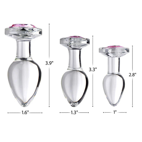 Pink Gem Glass Anal Plug