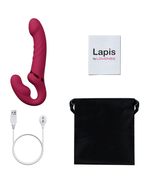 Lovense Lapis Vibrating Strapless Strap On - Pink Vibrators