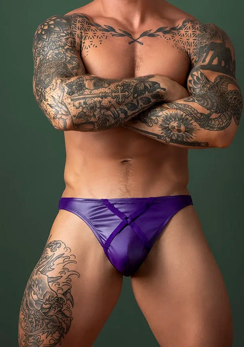 Eggplant Crossover Thong Menswear