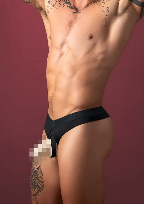 Open Ended Thong Open Front Elastic Cock Ring Menswear