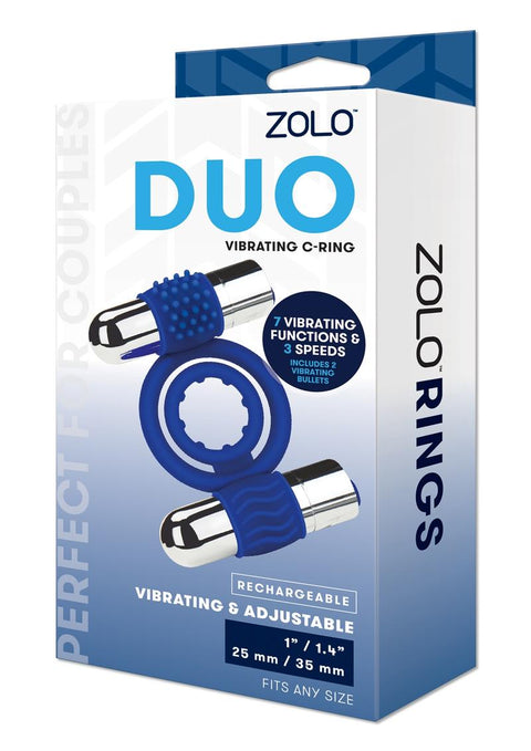 ZOLO RECHARGEBALE DUO VIBRATING C-RING