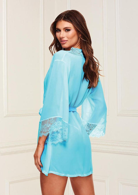 Sheer Chiffon & Lace Robe