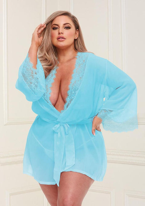 Sheer Chiffon & Lace Robe