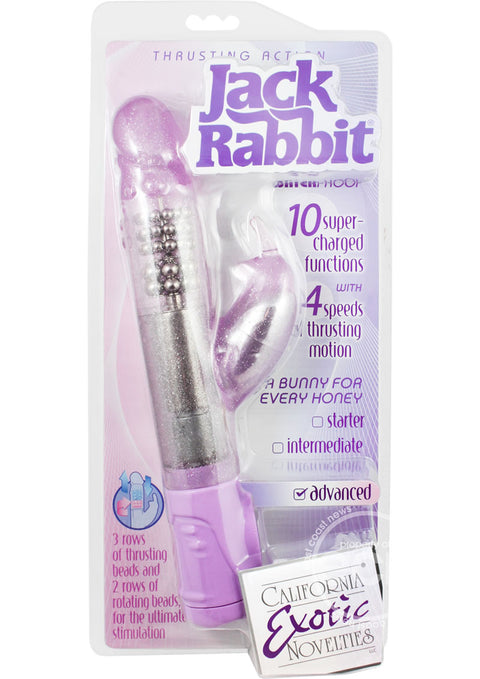Thrusting Jack Rabbit Dual Vibe Waterproof 4.75 Inch Purple