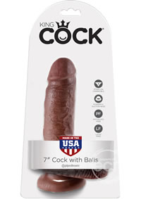 King Cock Dildo with Balls 7in