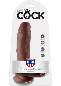 King Cock Dildo with Balls 8in