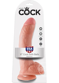 King Cock Dildo with Balls 9in