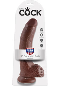 King Cock Dildo with Balls 9in
