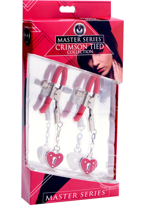 Charmed Heart Padlock Nipple Clamps