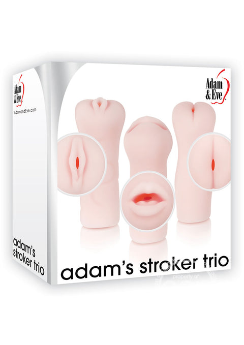 Adam & Eve Stroker Trio Stroker Masturbator Set Flesh 5 Inch Each
