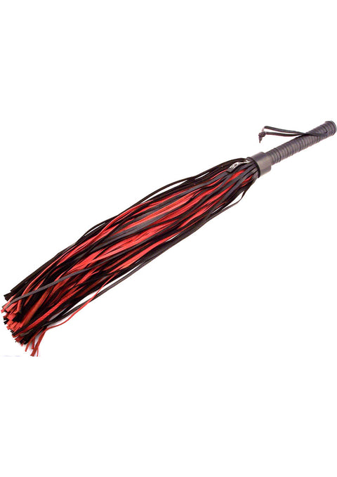 Rouge Leather Handle Leather Flogger Black And Red