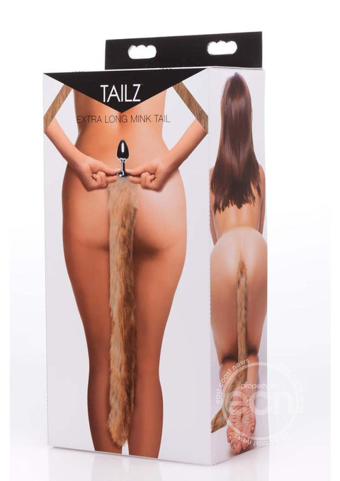 Tailz Mink Tail Butt Plug Brown 4.5 Inch