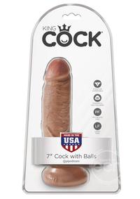 King Cock Dildo with Balls 7in