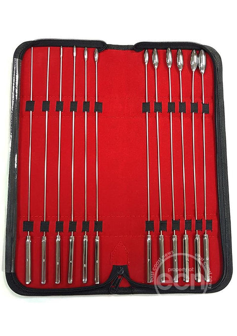 Rosebud Urethral Dilator Set (12 Piece Set) - Silver