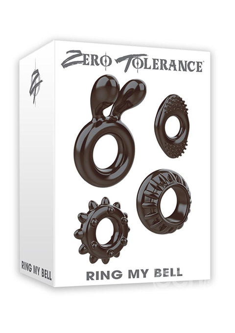 Ring My Bell Cock Ring Set of 4 Rubber Waterproof Black