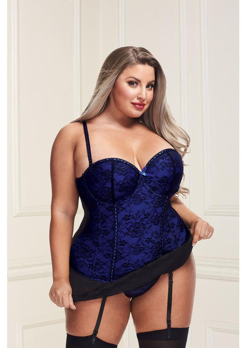 BACI BUSTIER AND GSTRING - BLUE Queen Lingerie