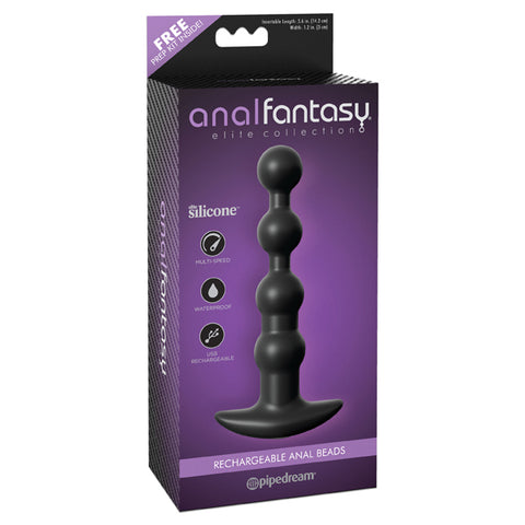 Anal Fantasy Elite Collection Rechargeable Anal Beads Black