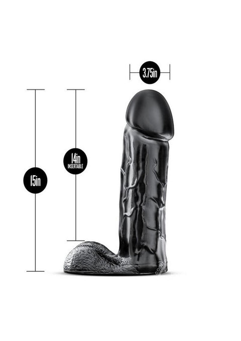 Jet Brutalizer Dildo with Balls 15in - Black