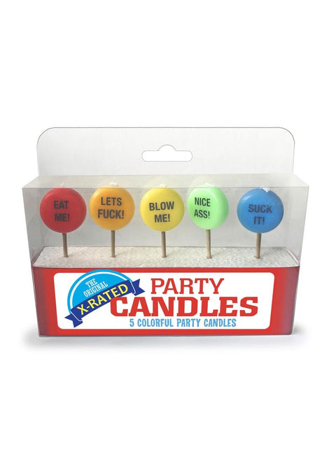 Candy Prints The Original X-Rated Party Candles Assorted Colors 5 Each Per Pack
