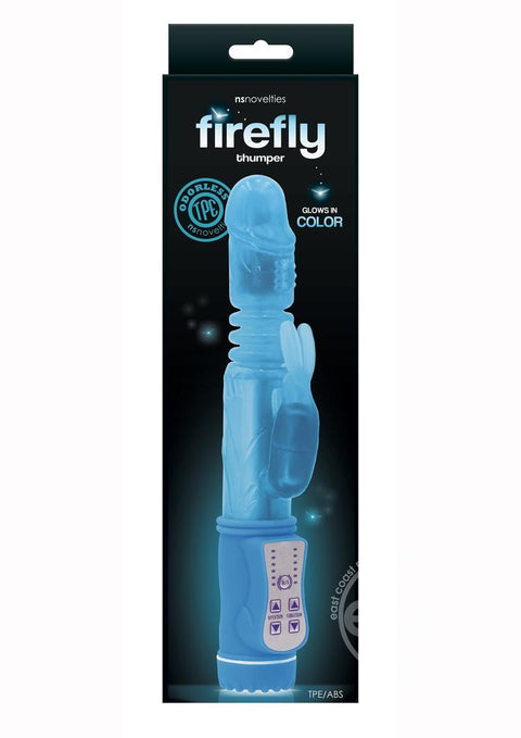 Firefly Thumper Glow In The Dark Thrusting & Rotating Rabbit - Blue Vibrators