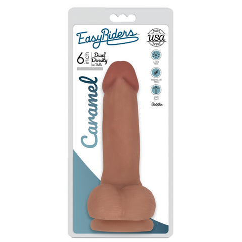 Easy Riders 6 Inch Dual Density Dildo With Balls - Medium