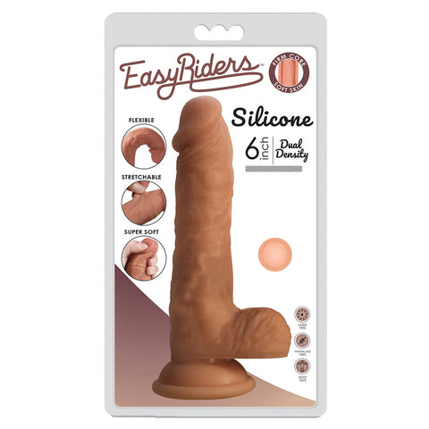 Easy Riders 6" Dual Density Silicone Dong With Balls
