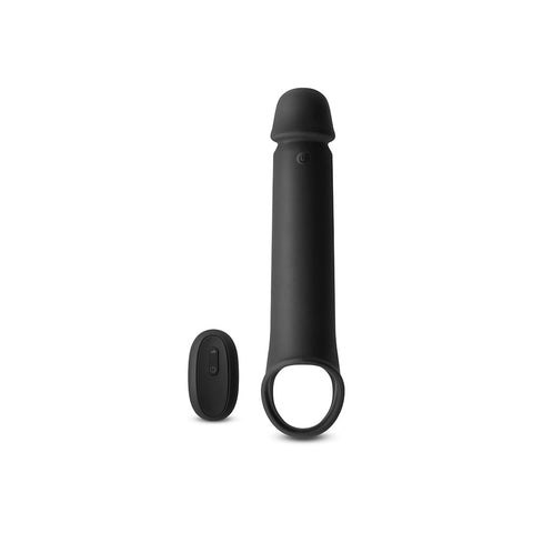Renegade Brute Rechargeable Silicone Vibrating Penis Extension - Black Penis Enhancement