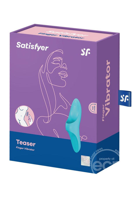 Satisfyer Teaser Rechargeable Silicone Finger Vibrator - Blue Vibrators