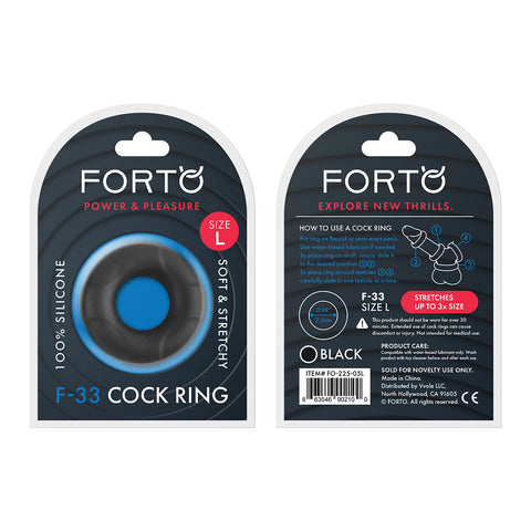 F-33: 100% Liquid Silicone C-Ring Black